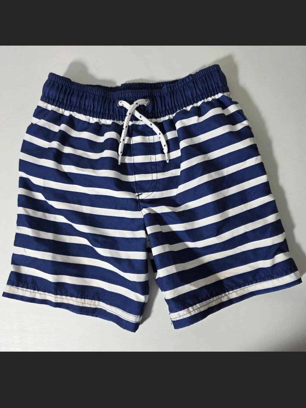 Carter's Navy & White Striped Swim Trunks